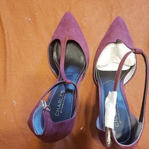 T strap high heels shoes